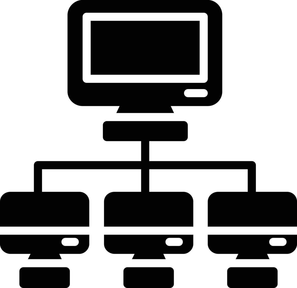 icona del glifo di rete del computer vettore