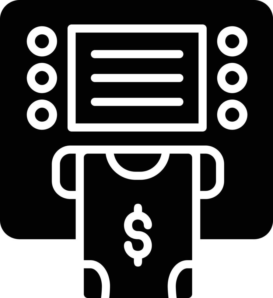 icona del glifo bancomat vettore