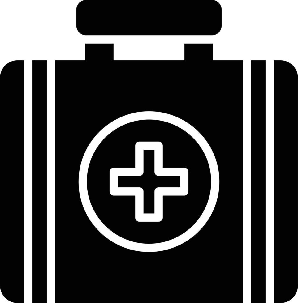 medico kit glifo icona vettore