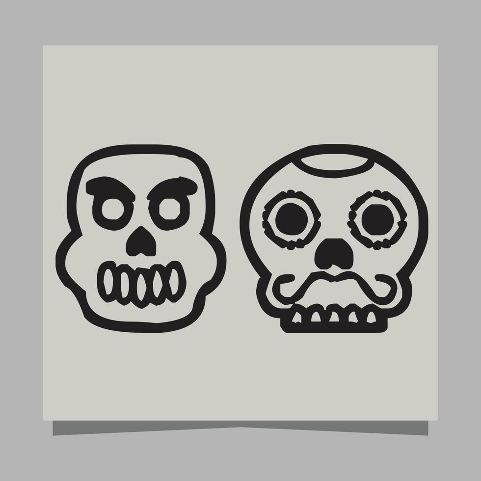 cranio vettore illustrazione, disegnato su carta molto adatto per simboli, tatuaggio disegni, loghi e altri