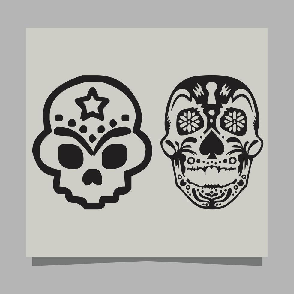 cranio vettore illustrazione, disegnato su carta molto adatto per simboli, tatuaggio disegni, loghi e altri