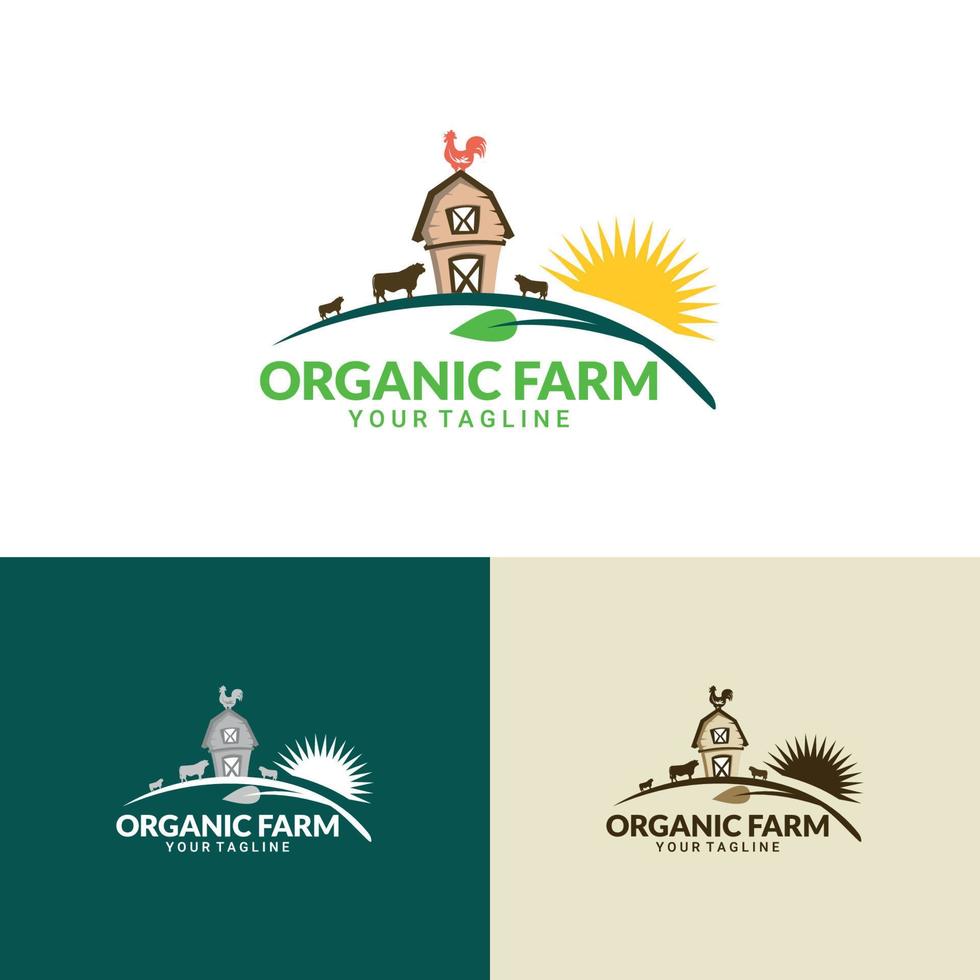 azienda agricola logo modello. biologico Prodotto etichetta. agricoltori mercato vettore