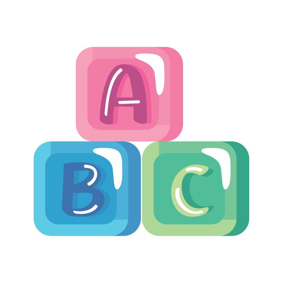 alfabeto blocchi cubi giocattoli vettore