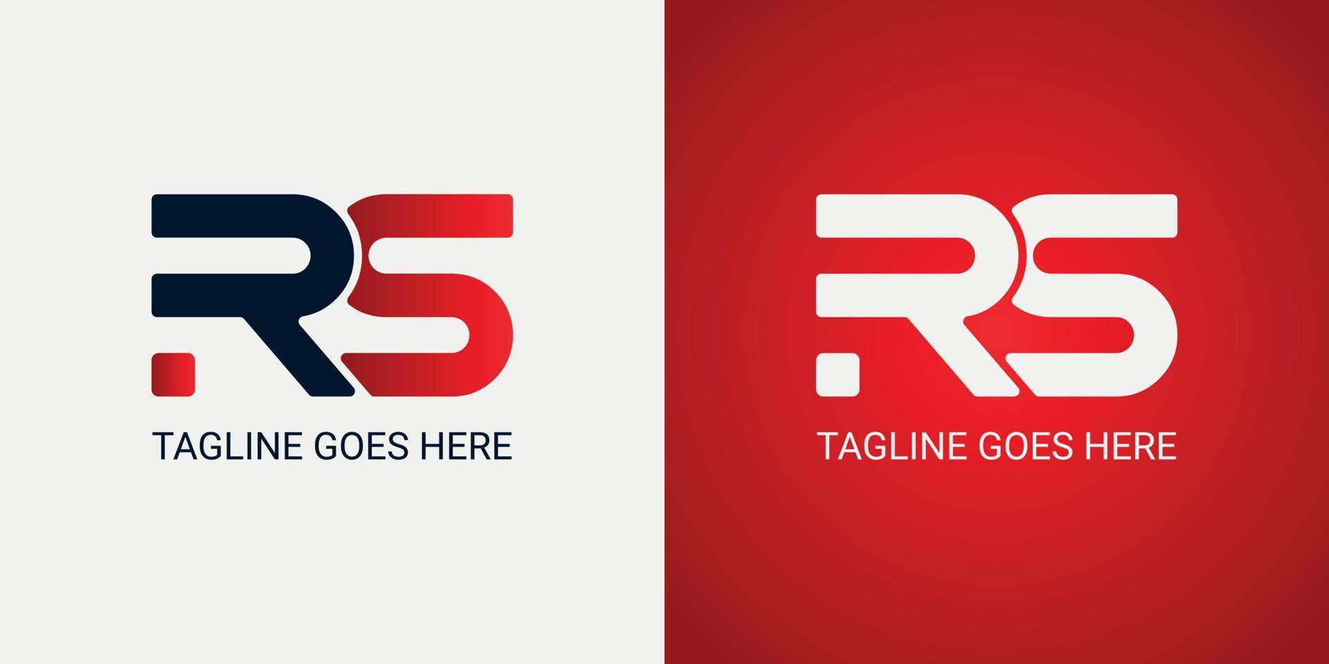 lettera rs moderno rosso pendenza logo design vettore modello