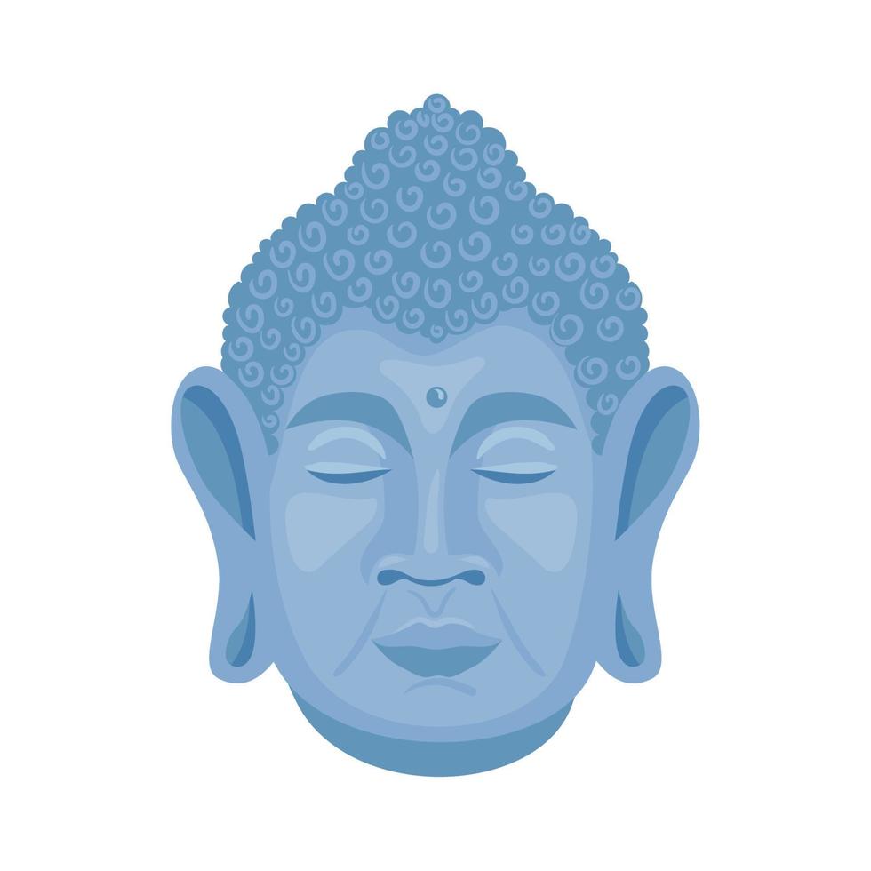 Budda siddharta testa blu vettore