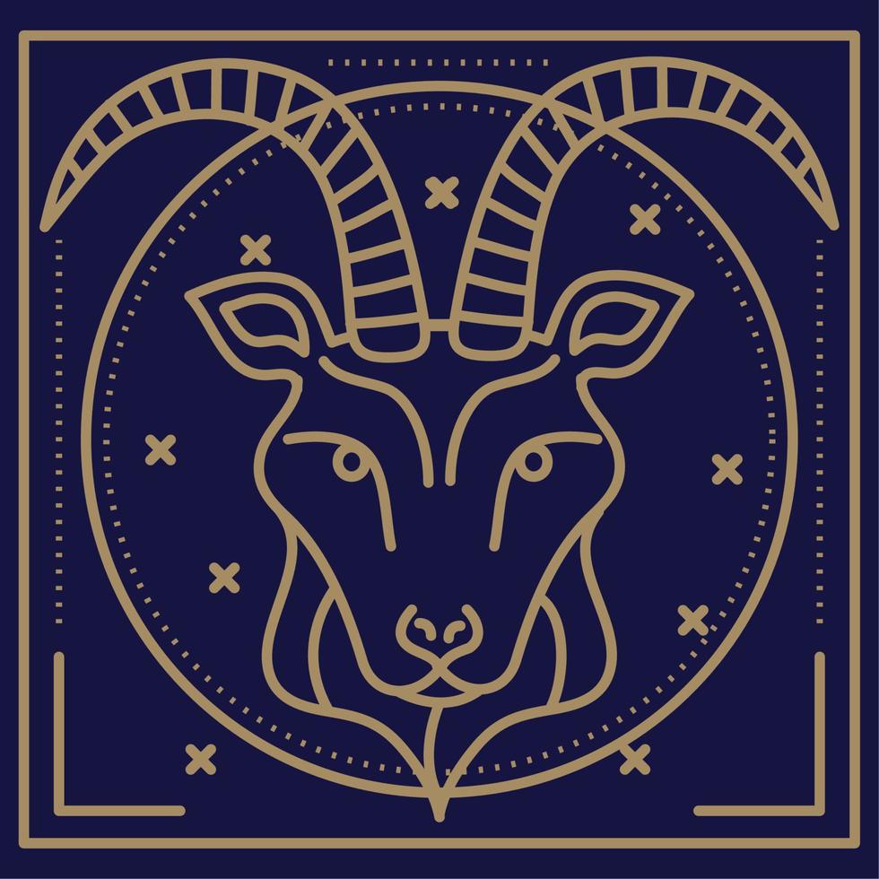 Capricorno astrologia zodiaco simbolo vettore