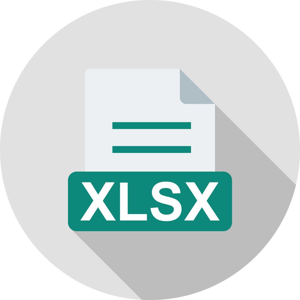 xlsx piatto lungo ombra icona vettore