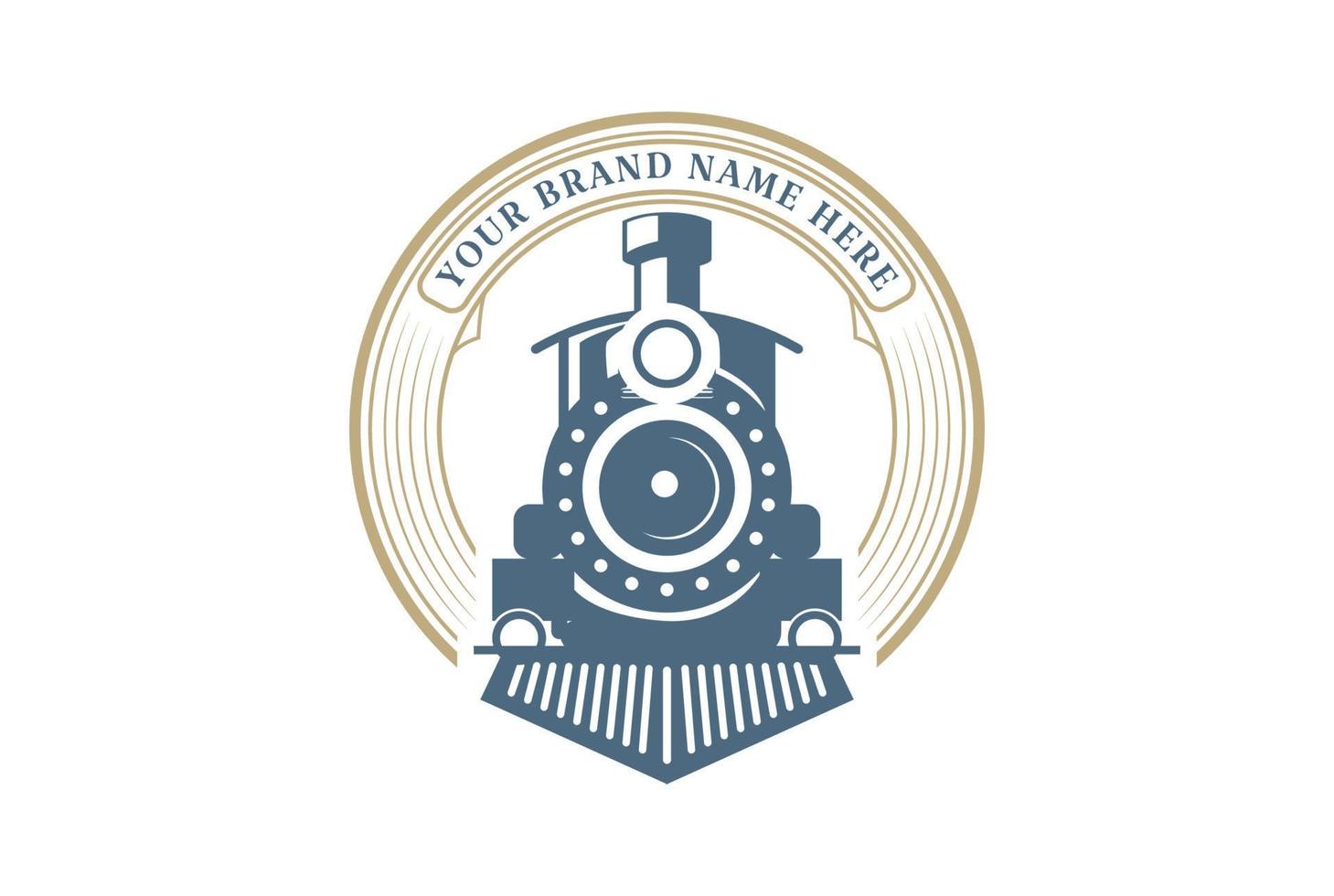 circolare Vintage ▾ vecchio locomotiva treno macchina distintivo emblema logo design vettore