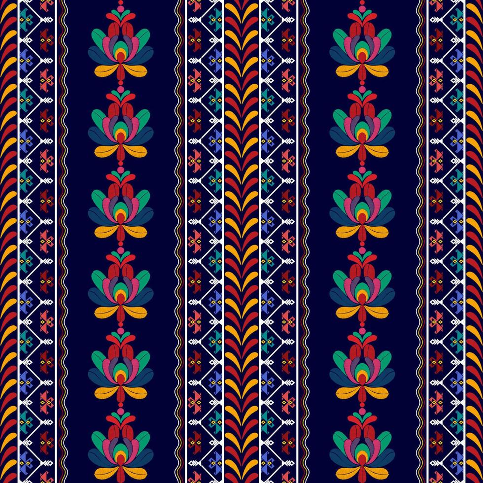 floreale ungherese polacco moravia popolare etnico senza soluzione di continuità modello design. azteco tessuto tappeto boho mandala tessile arredamento sfondo. tribale nativo motivo fiore tradizionale ricamo vettore