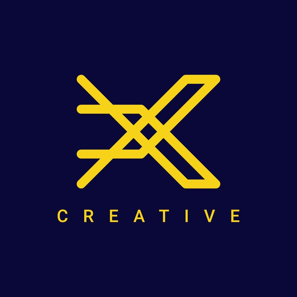 X lettera icona simbolo logo disegno, minimalista e creativo linea genere logo vettore design
