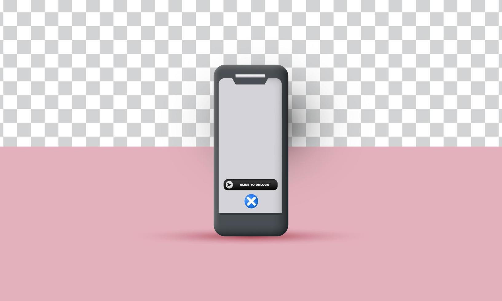 unico realistico diapositiva sbloccare smartphone mobile dispositivo 3d design isolato su vettore