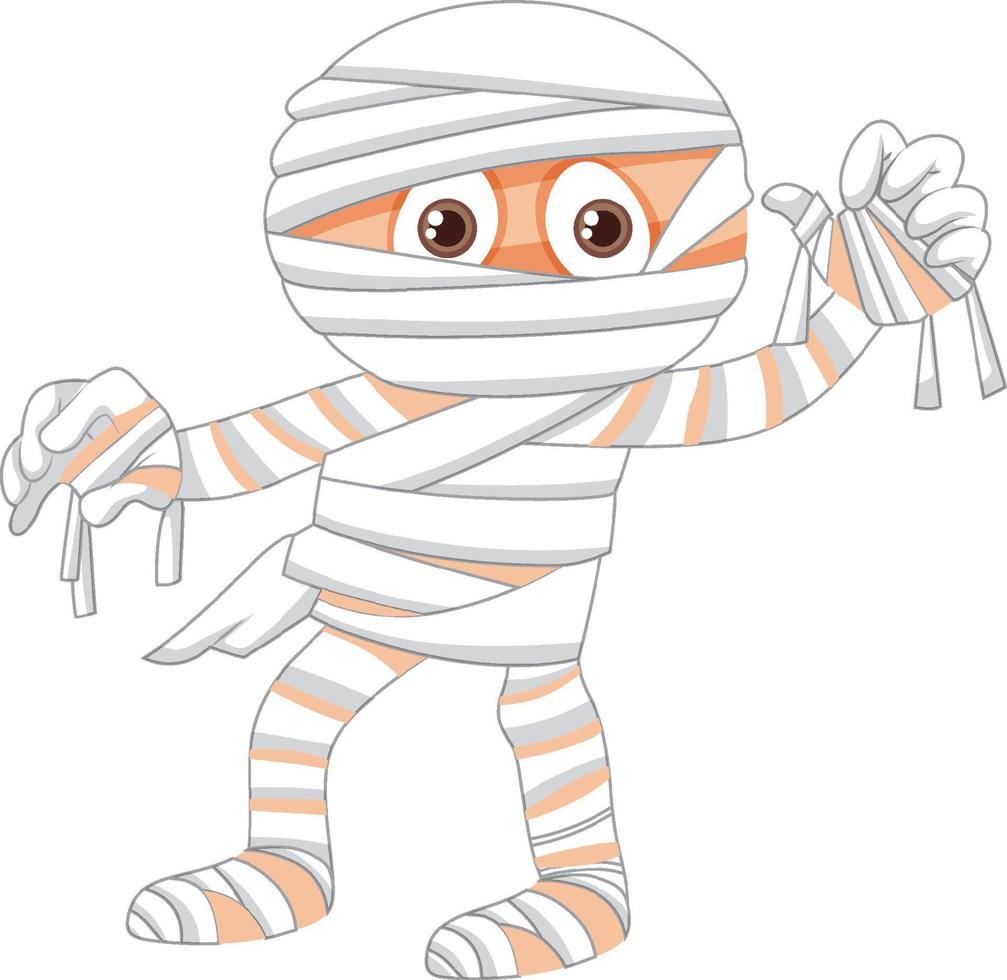 mummia ragazzo cartone animato personaggio vettore