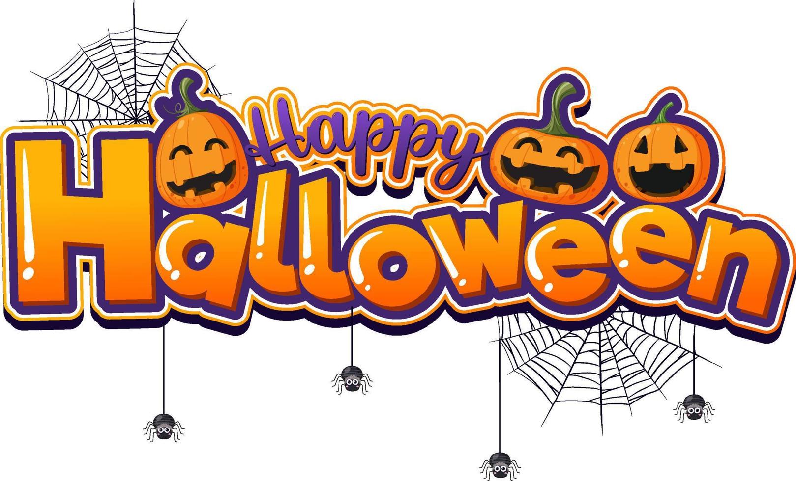 contento Halloween font logo vettore