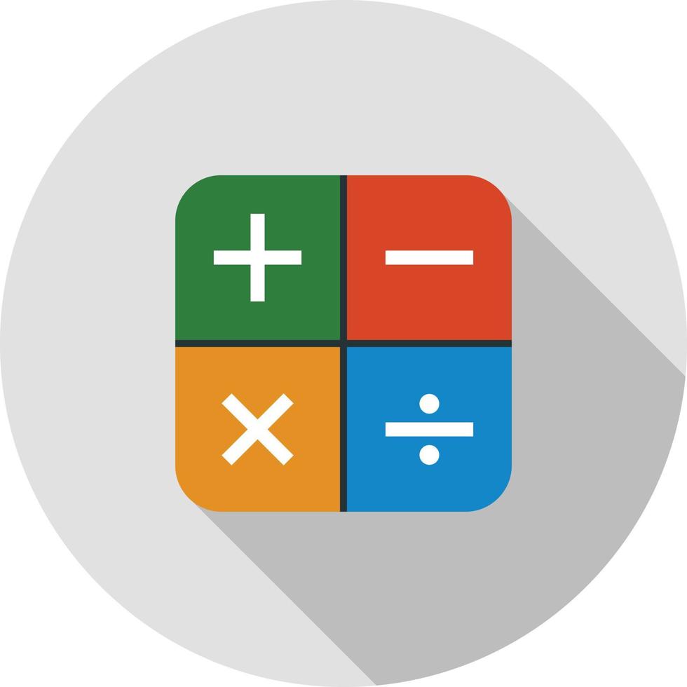 matematica simboli io piatto lungo ombra icona vettore