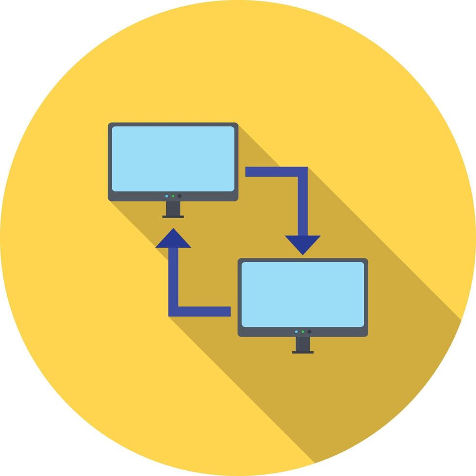 condivisione sistemi piatto lungo ombra icona vettore