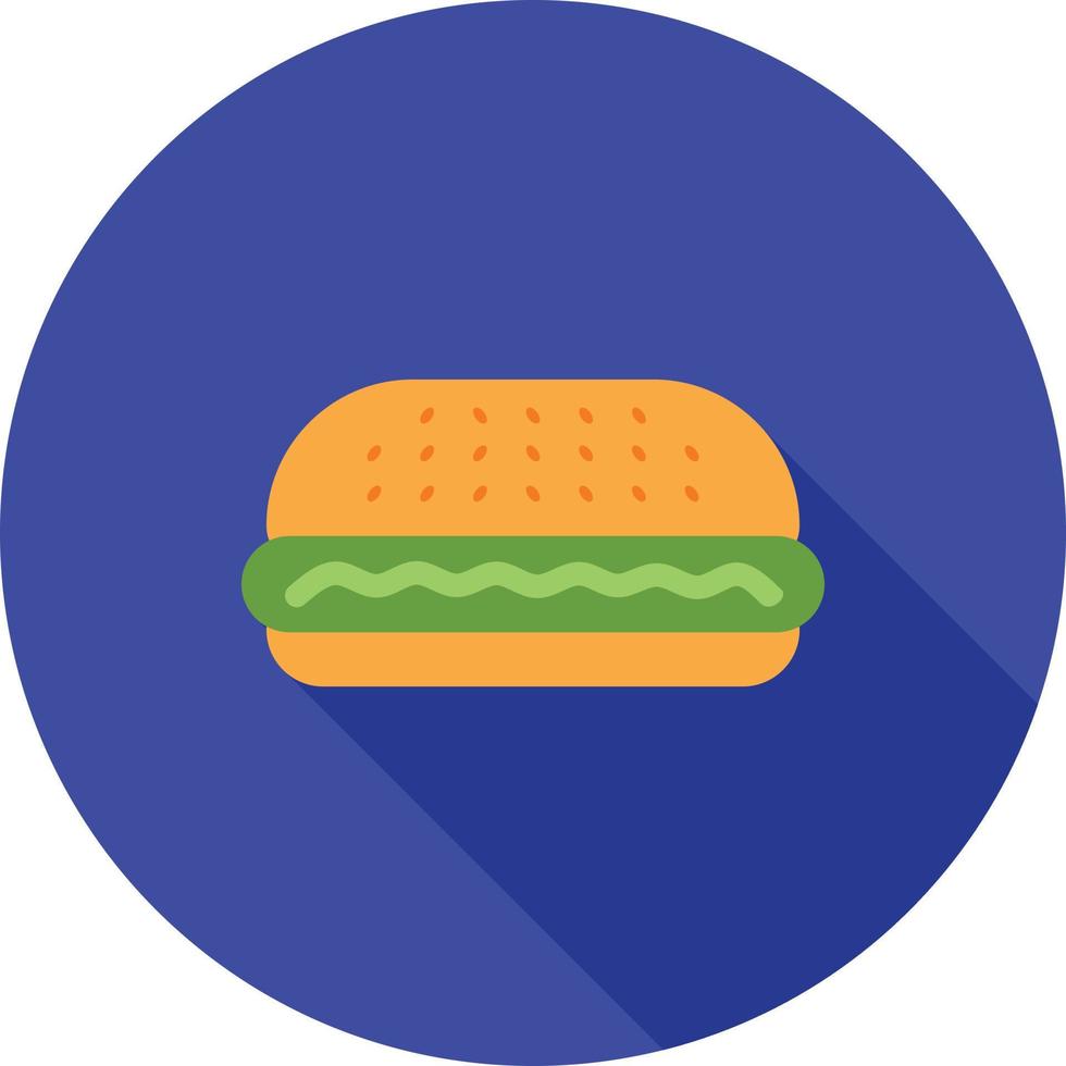 hamburger piatto lungo ombra icona vettore