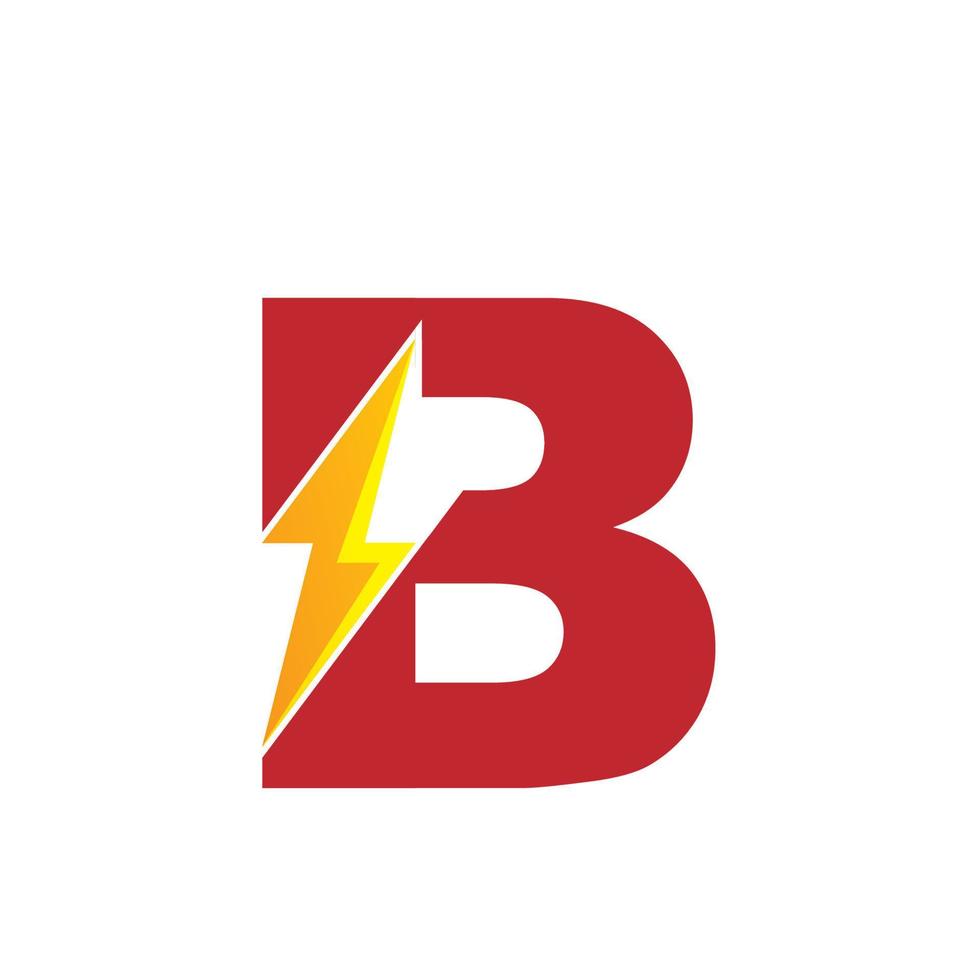 lettera b, energia logo utilizzando bullone icona vettore