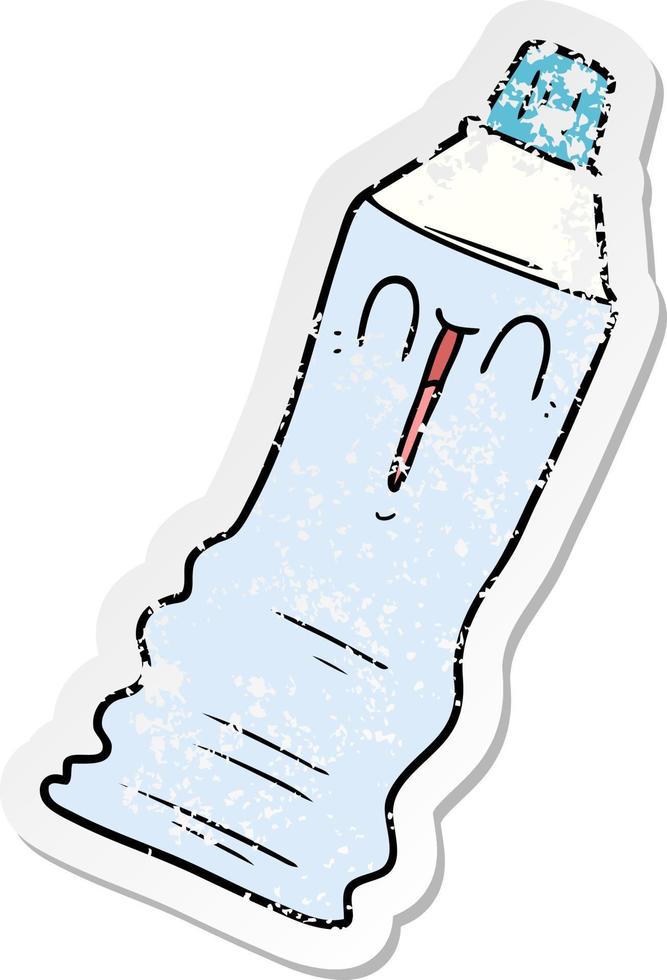 afflitto etichetta di un' cartone animato dentifricio tubo vettore