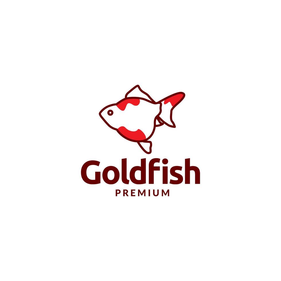 linea arte astratto oro pesce logo vettore