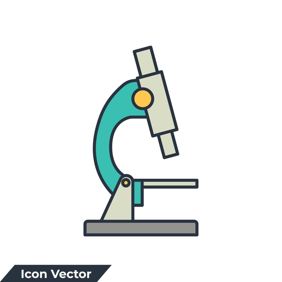 microscopio icona logo vettore illustrazione. microscopio simbolo modello per grafico e ragnatela design collezione