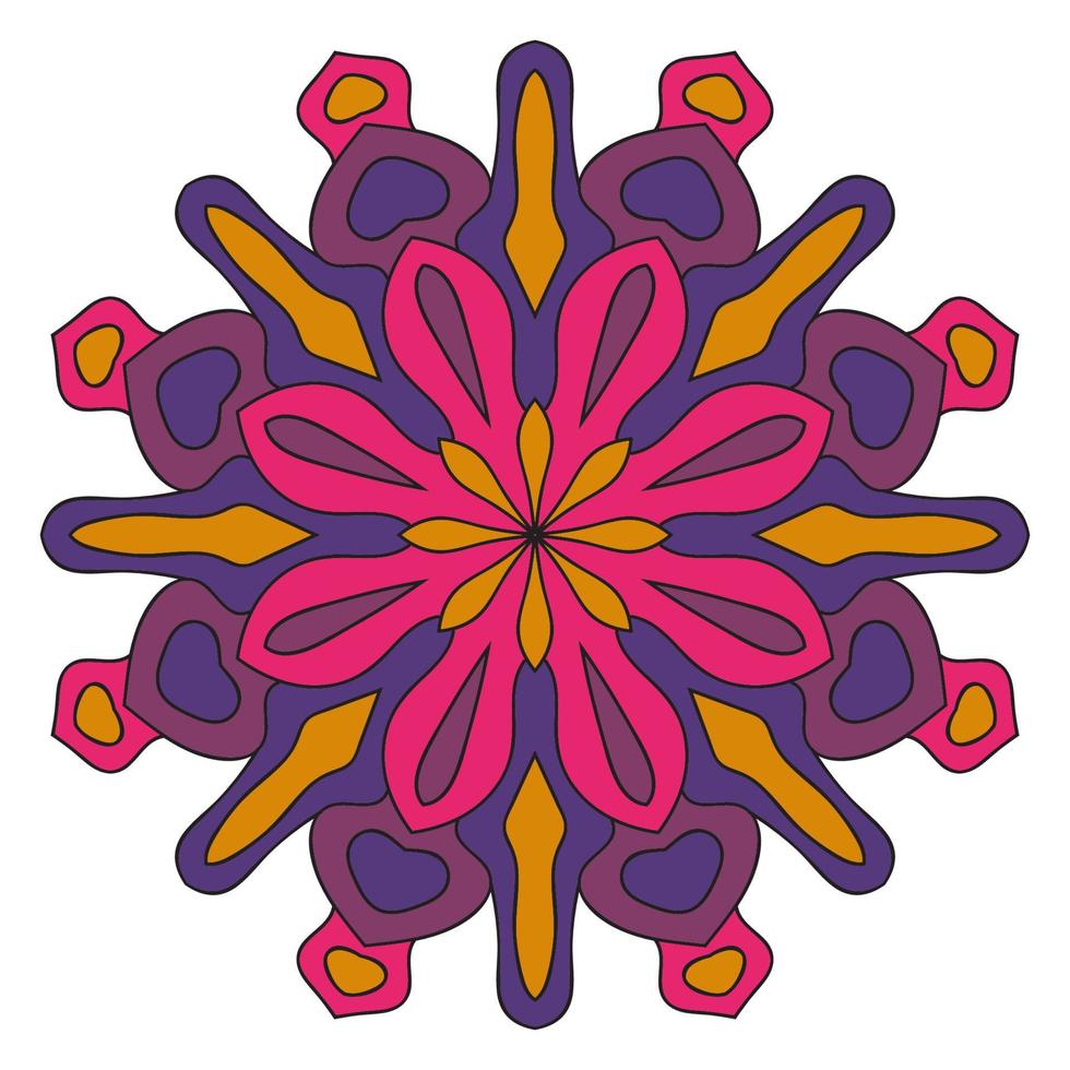 carino mandala. ornamentale il giro scarabocchio fiore isolato su bianca sfondo. vettore