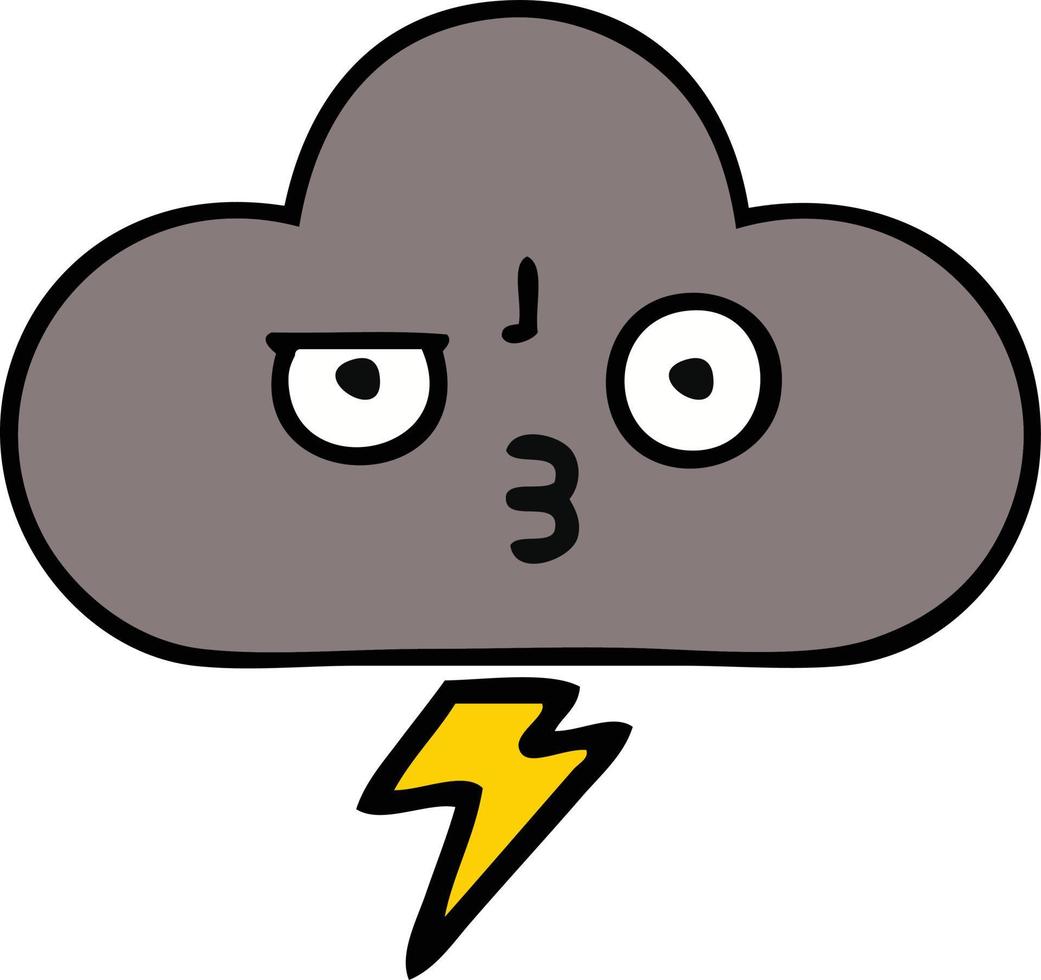 simpatico cartone animato nuvola temporalesca vettore