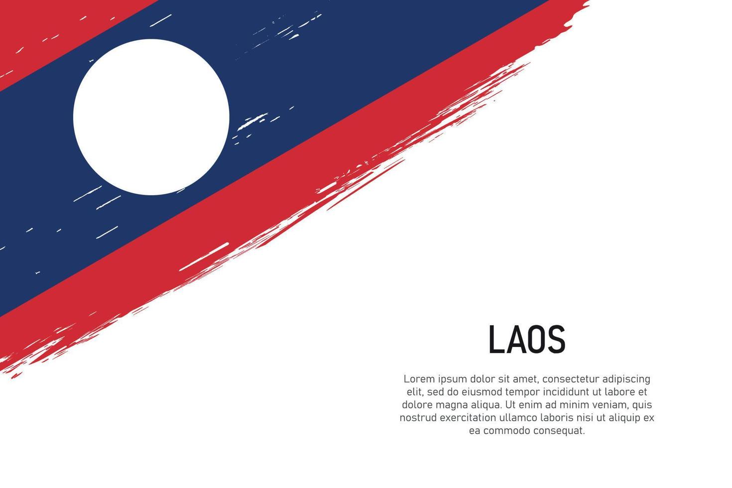 grunge styled spazzola ictus sfondo con bandiera di Laos vettore
