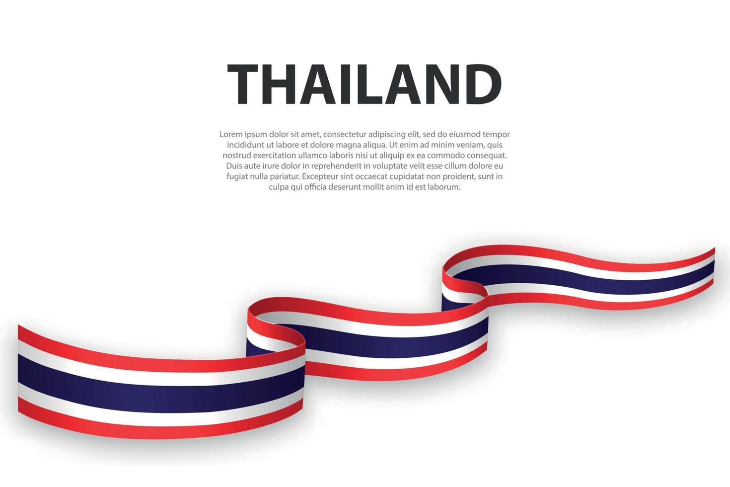 sventolando il nastro o lo striscione con la bandiera della thailandia vettore