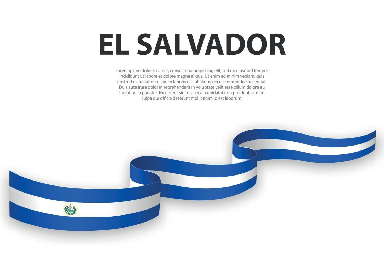 sventolando il nastro o lo striscione con la bandiera di el salvador vettore