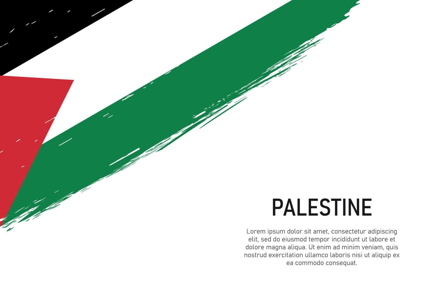 grunge styled spazzola ictus sfondo con bandiera di Palestina vettore