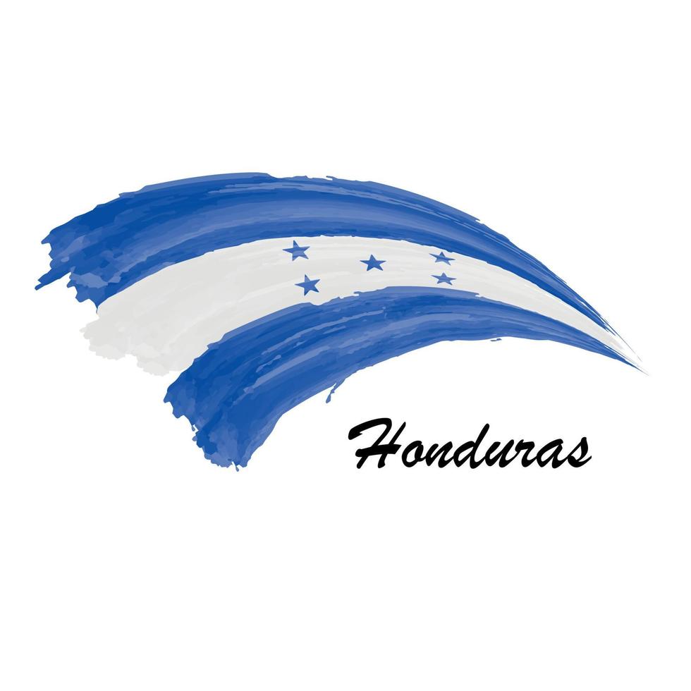 acquerello pittura bandiera di Honduras. spazzola ictus illustrazione vettore