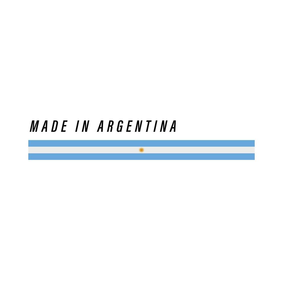 fatto nel argentina, distintivo o etichetta con bandiera isolato vettore