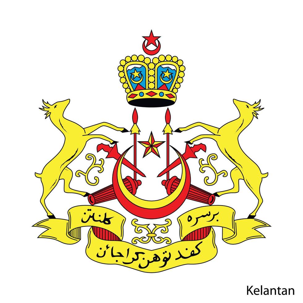 cappotto di braccia di kelantan è un' malese regione. vettore emblema