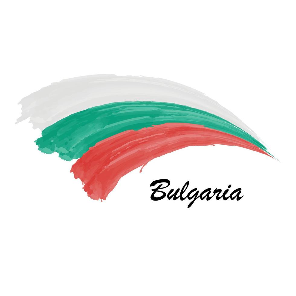 acquerello pittura bandiera di Bulgaria. spazzola ictus illustrazione vettore