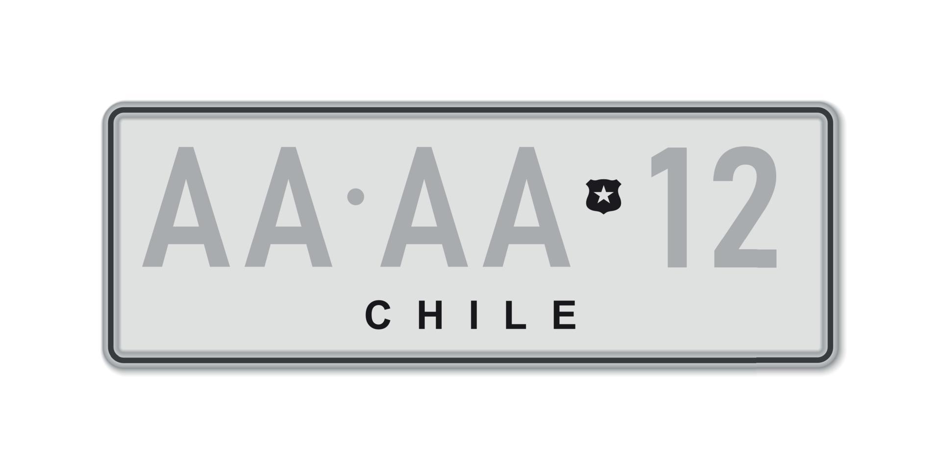 auto numero piatto . veicolo registrazione licenza di chile vettore