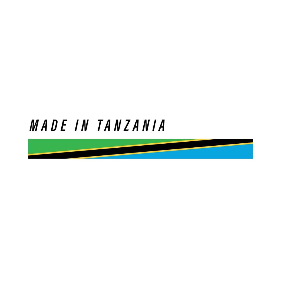 fatto nel Tanzania, distintivo o etichetta con bandiera isolato vettore