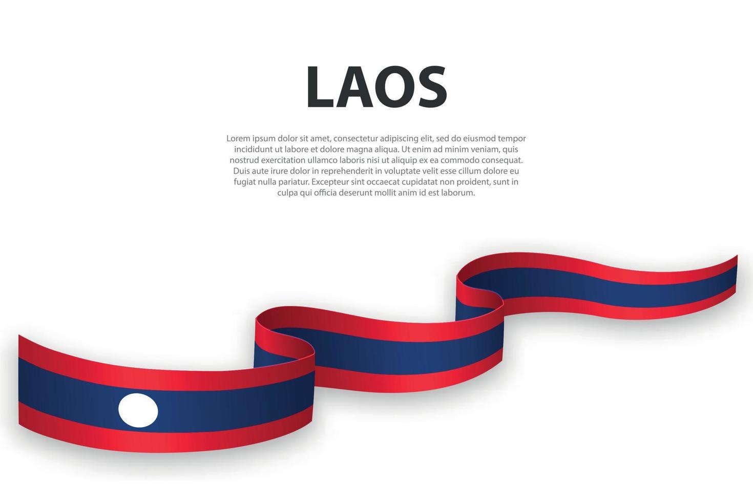 sventolando il nastro o lo striscione con la bandiera del laos vettore