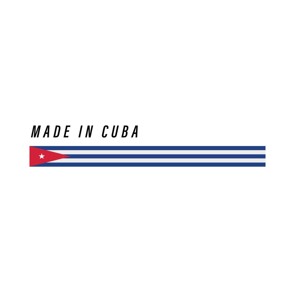fatto nel Cuba, distintivo o etichetta con bandiera isolato vettore