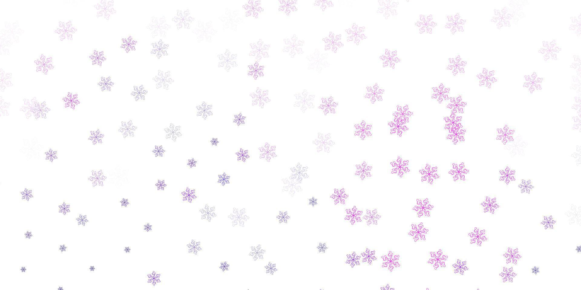 sfondo doodle vettoriale viola chiaro con fiori.