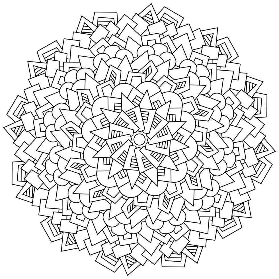 astratto mandala di vario geometrico forme, a forma di cerchio colorazione pagina con vario modelli vettore