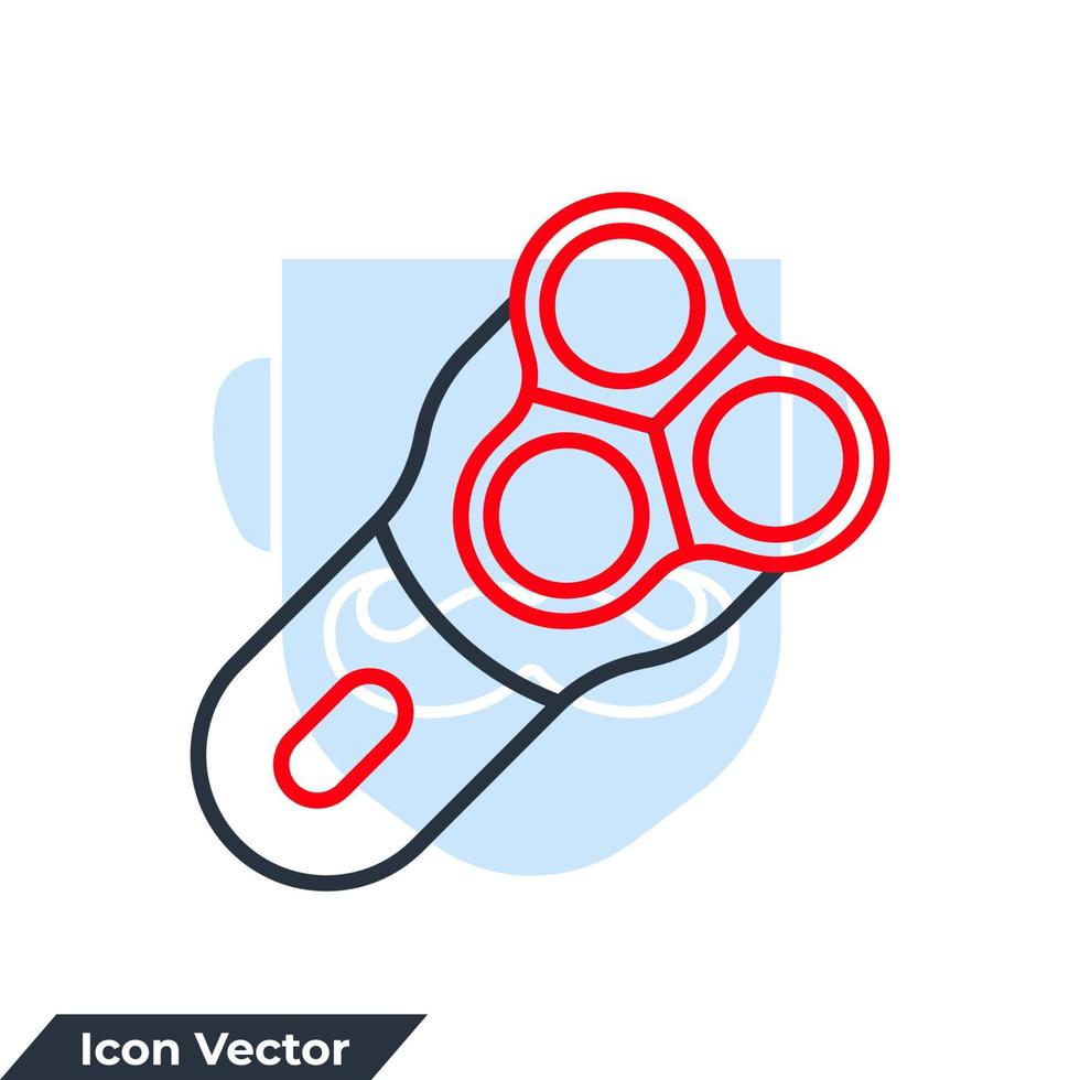 elettrico rasoio icona logo vettore illustrazione. rasoio simbolo modello per grafico e ragnatela design collezione