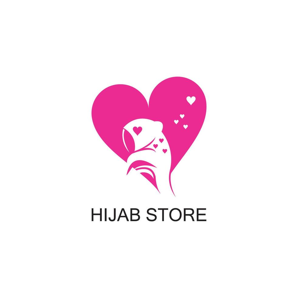 muslimah hijab logo modello illustrazione vettoriale design