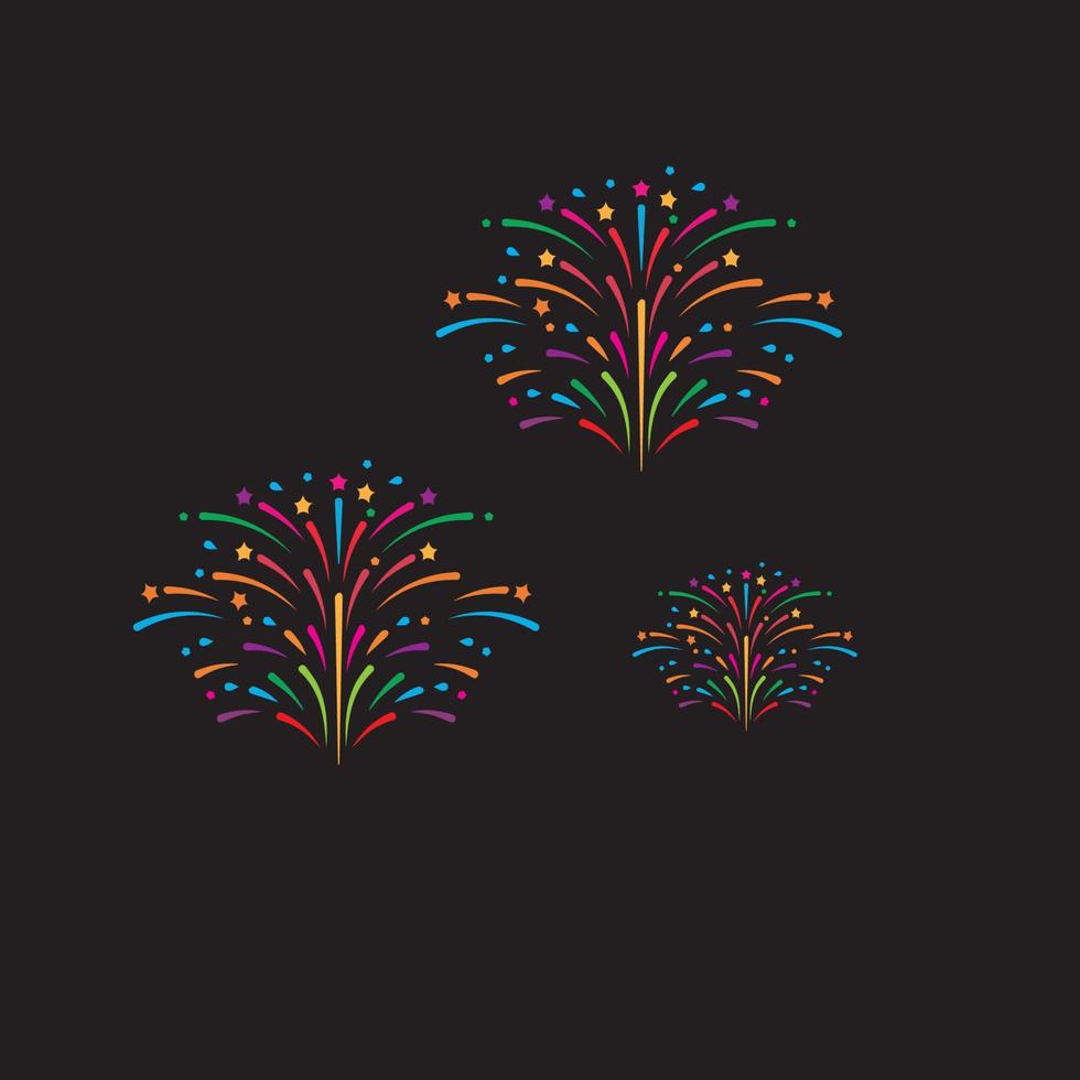 fuoco d'artificio vettore icona illustrazione design modello