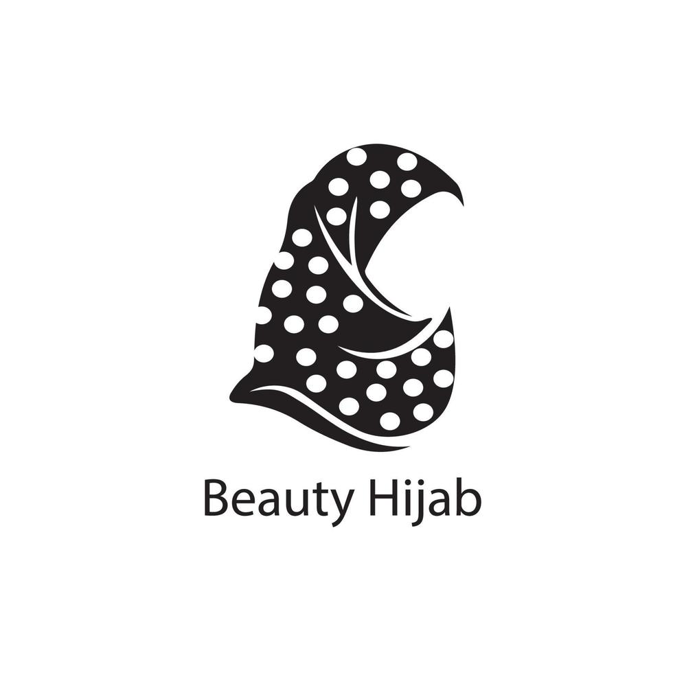 muslimah hijab logo modello illustrazione vettoriale design