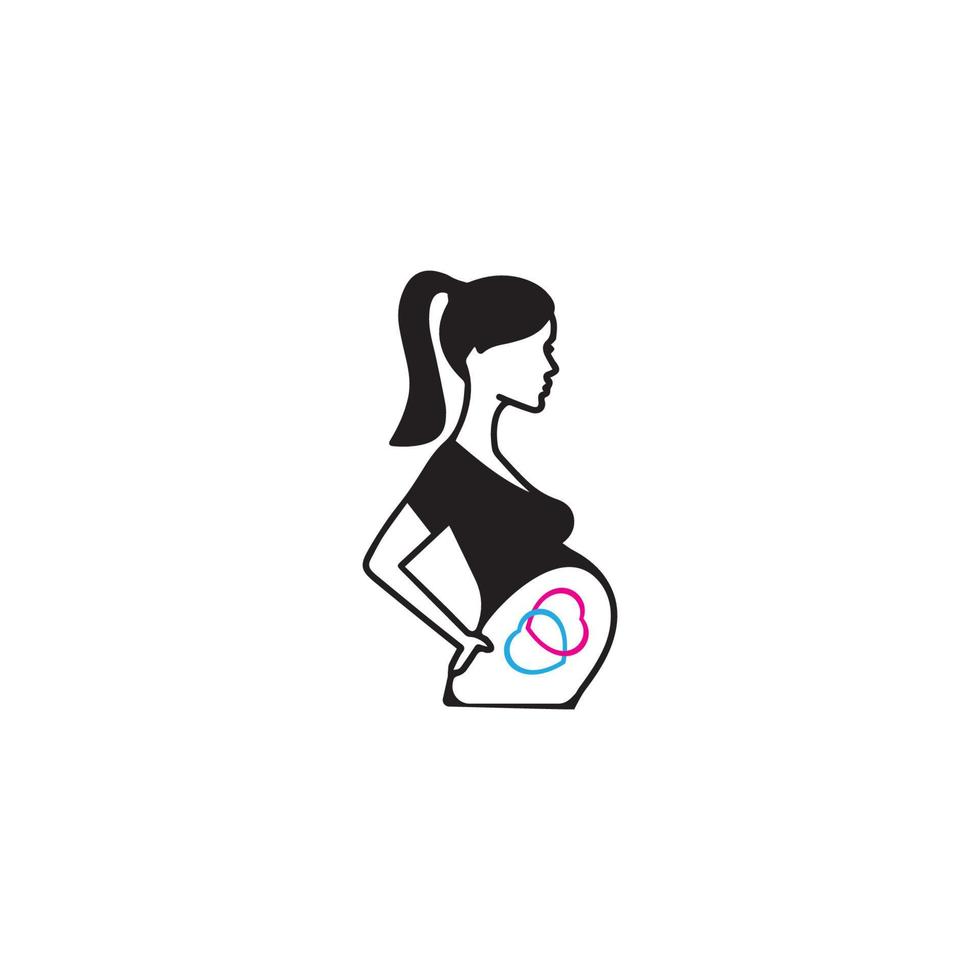 disegno dell'illustrazione dell'icona di vettore del modello di logo incinta