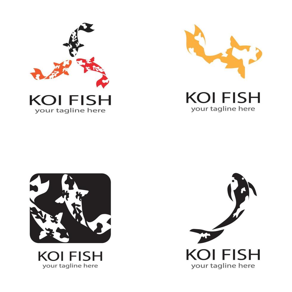 koi pesce animale logo e simboli vettore modello