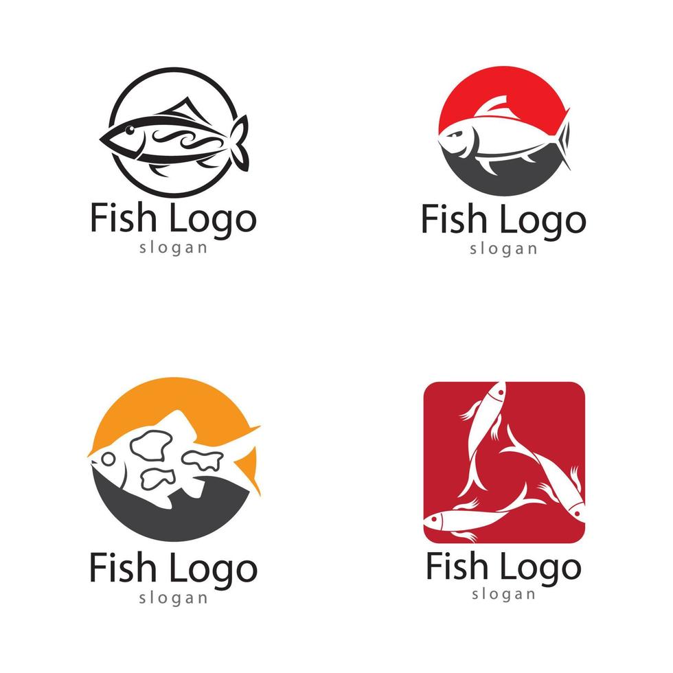 modello di logo di pesce. simbolo di vettore creativo