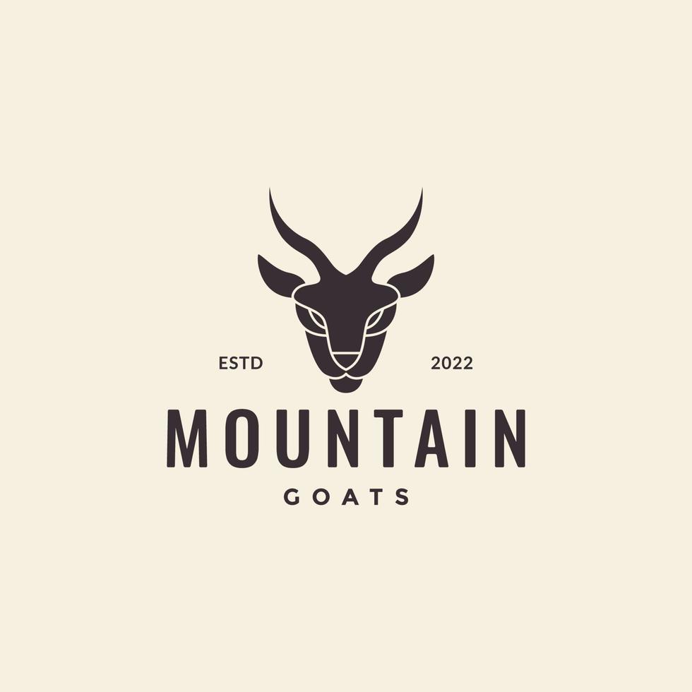 viso montagna capra Vintage ▾ logo design vettore