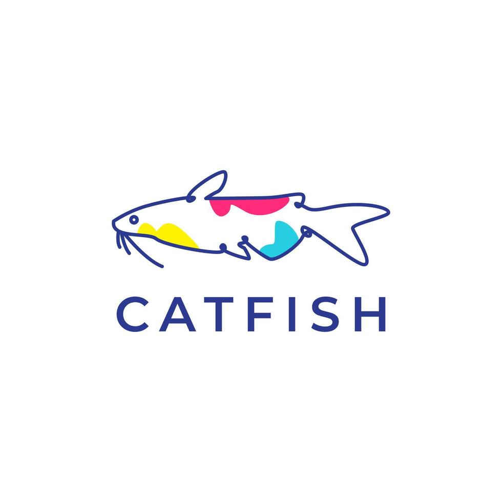 pesce gatto astratto logo design vettore