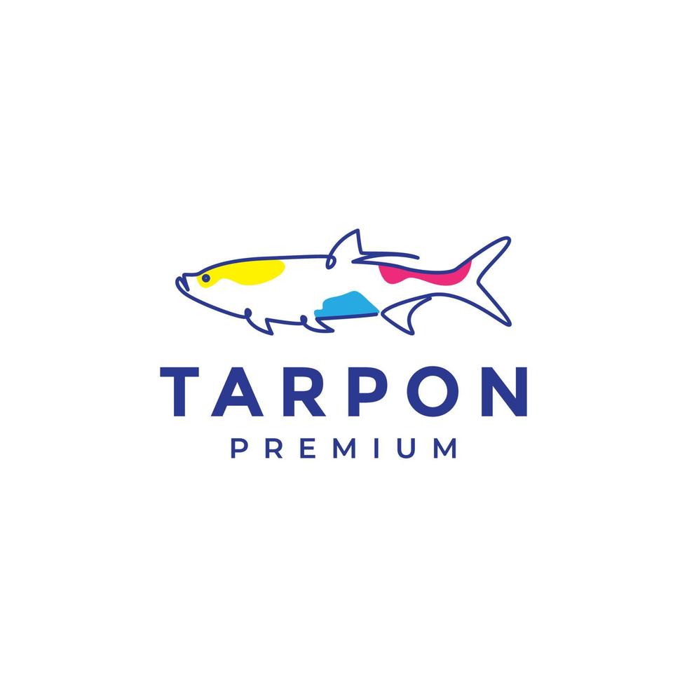 astratto pesce tarpon logo design vettore